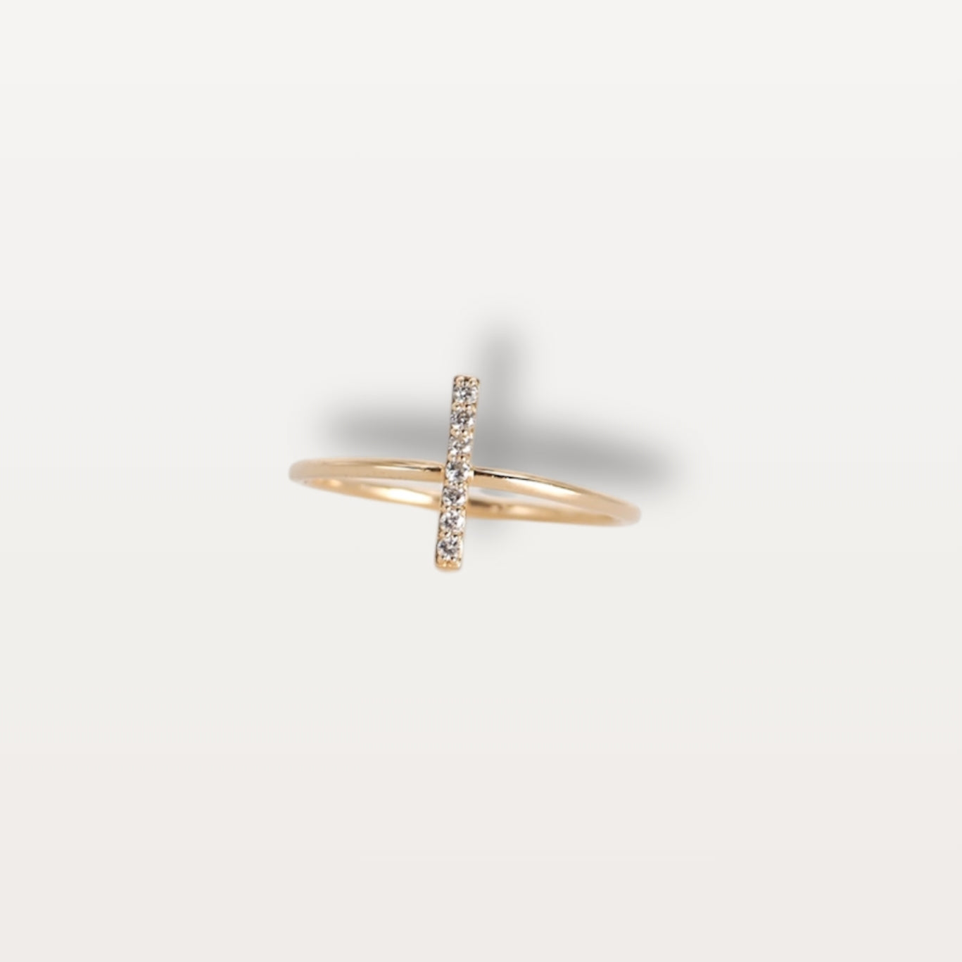 Cross Petit Diamond Ring