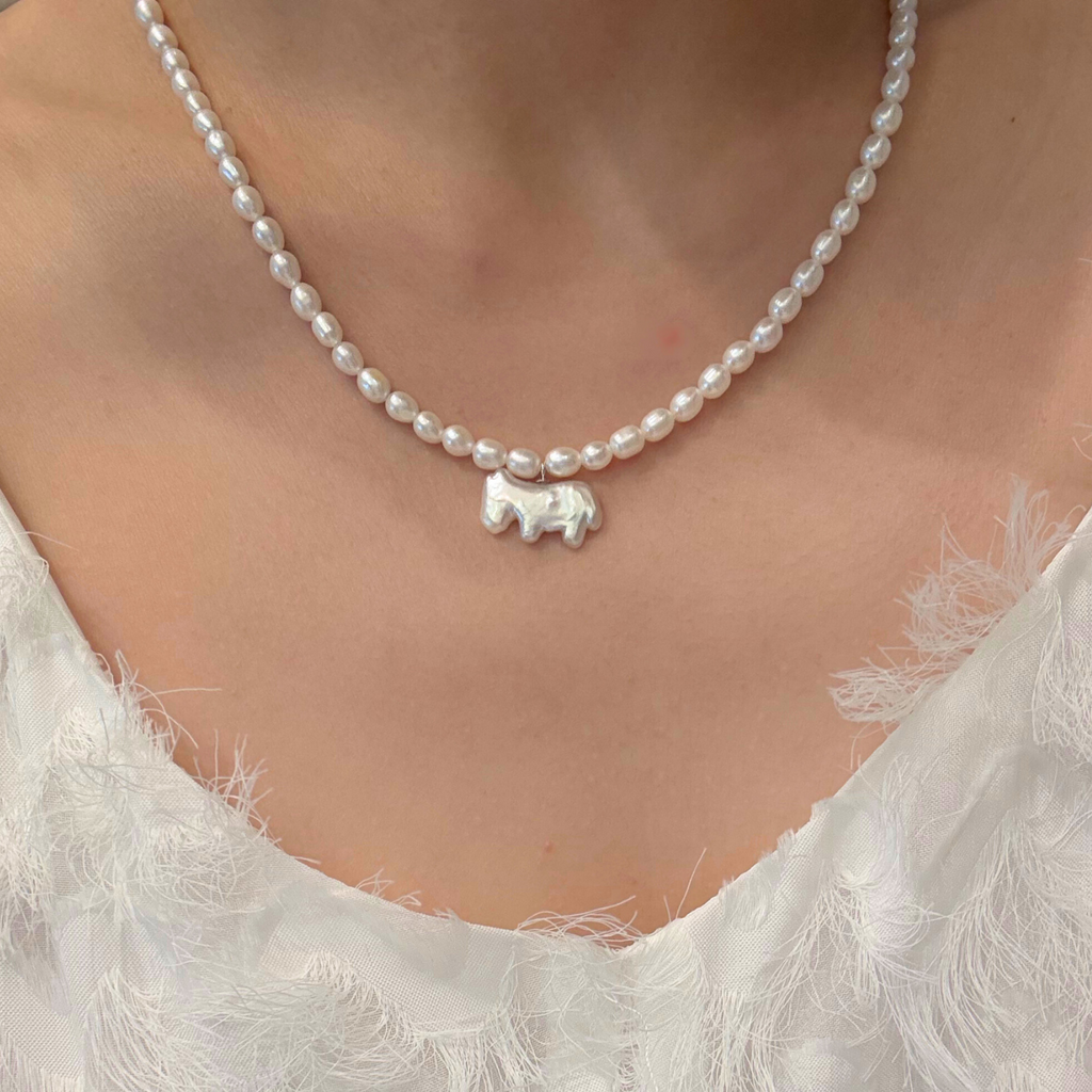 【即納】Horse Pearl Necklace