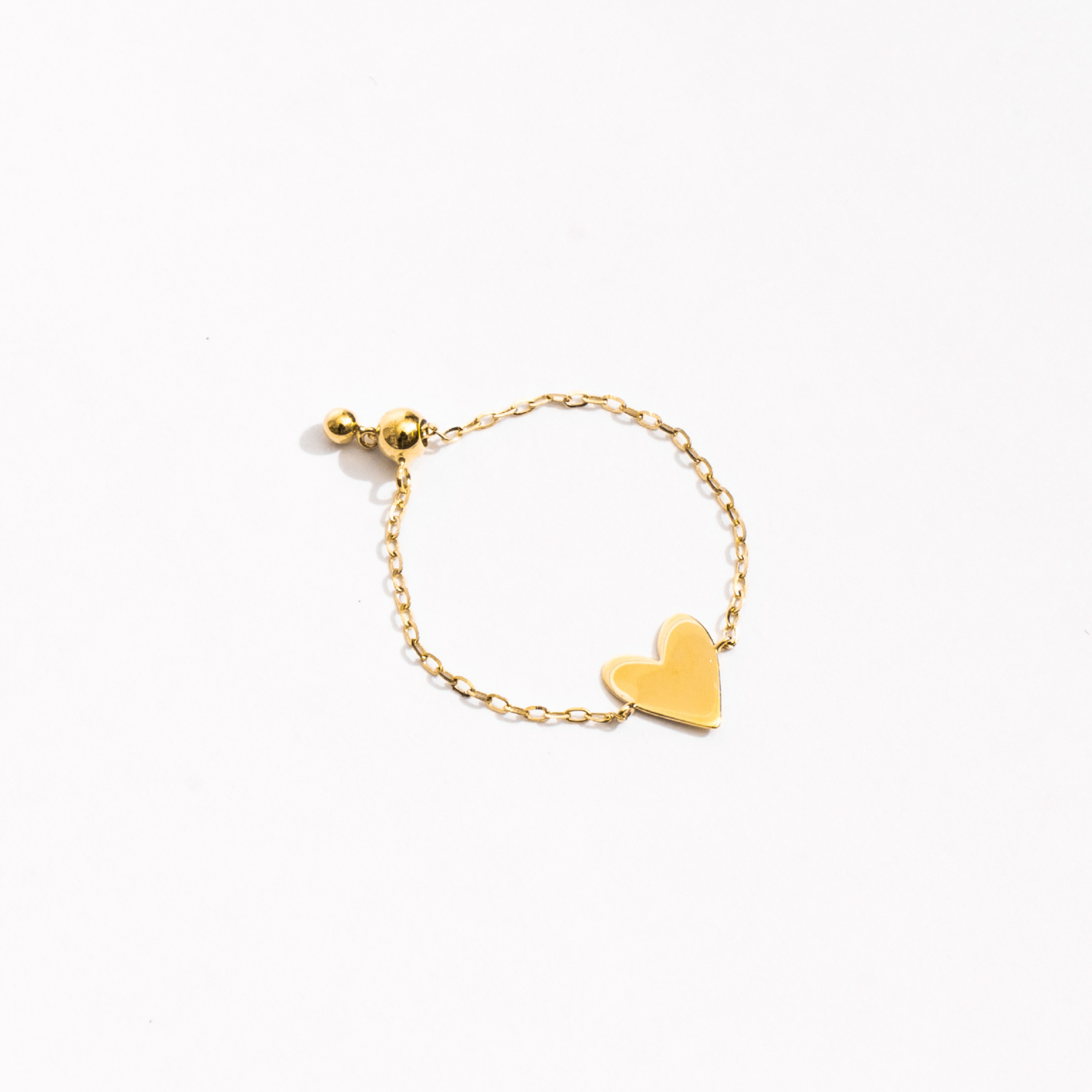 【即納】K14 Heart Chain Ring K14 ハートチェーンリング