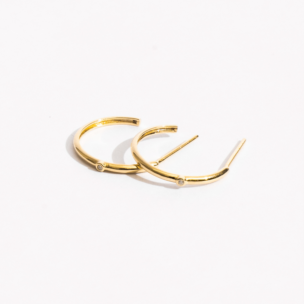 One diamond Hoop Earring ワンダイヤモンドフープイヤリング