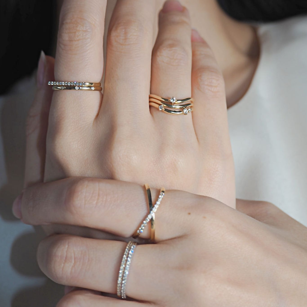 Layer Ring - 3 diamond レイヤーリング 3ダイヤモンド