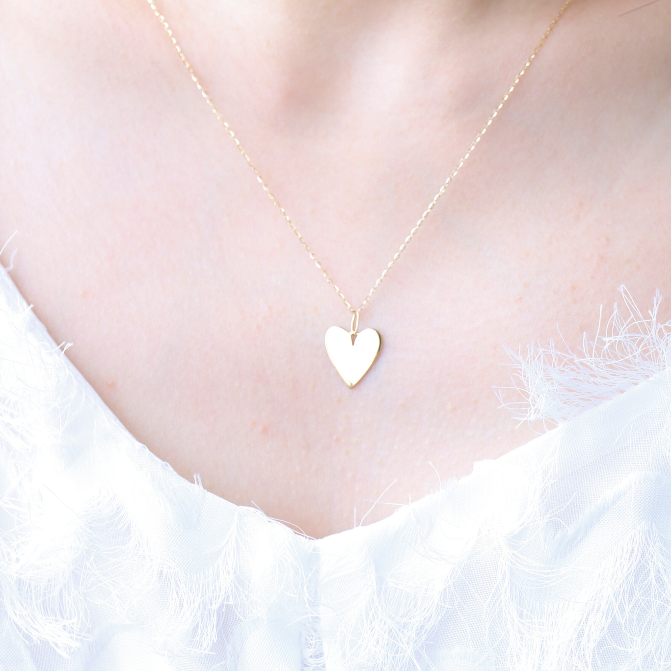 K14 2WAY Heart Pendant Necklace