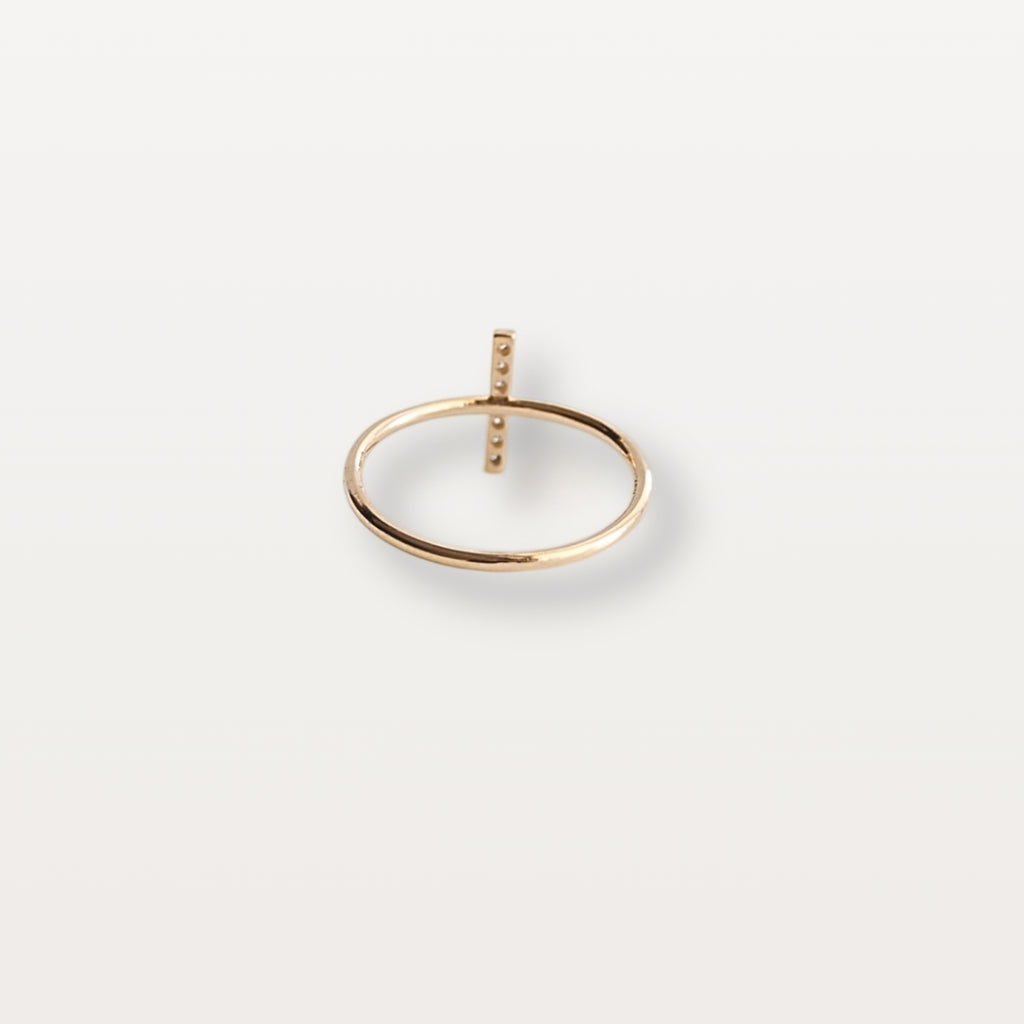 Cross Petit Diamond Ring