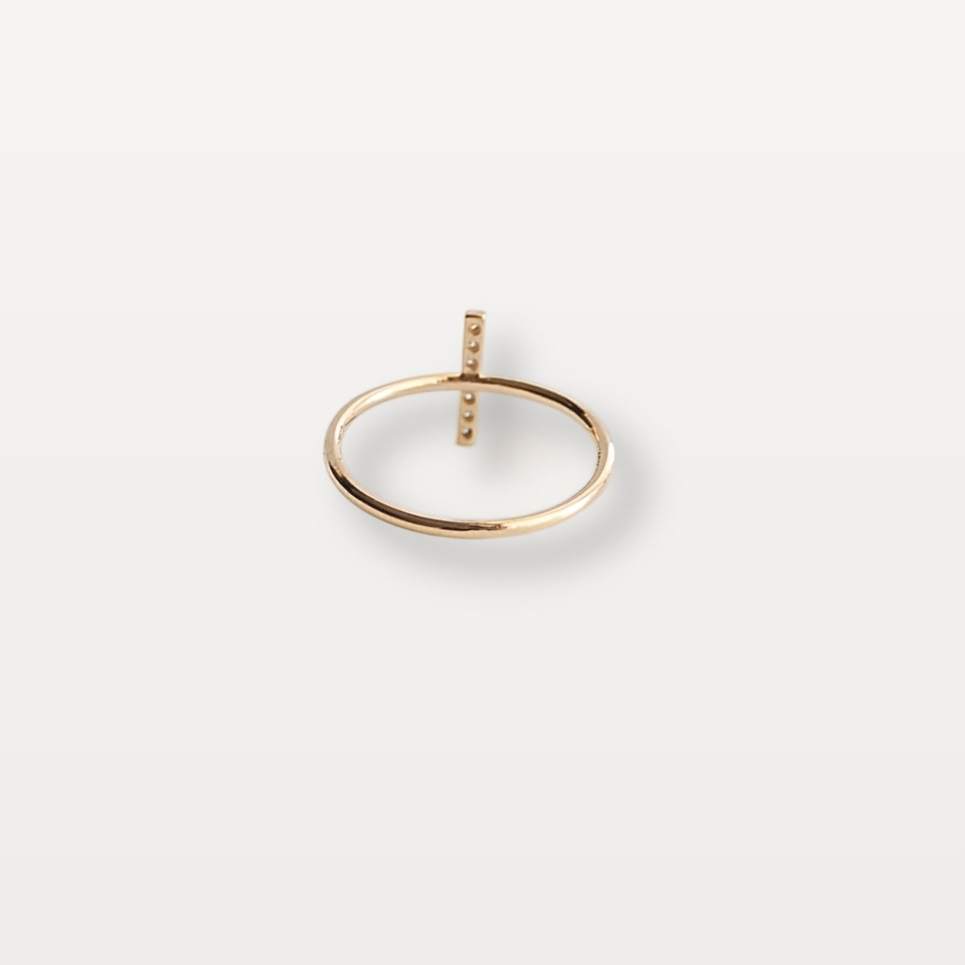 Cross Petit Diamond Ring