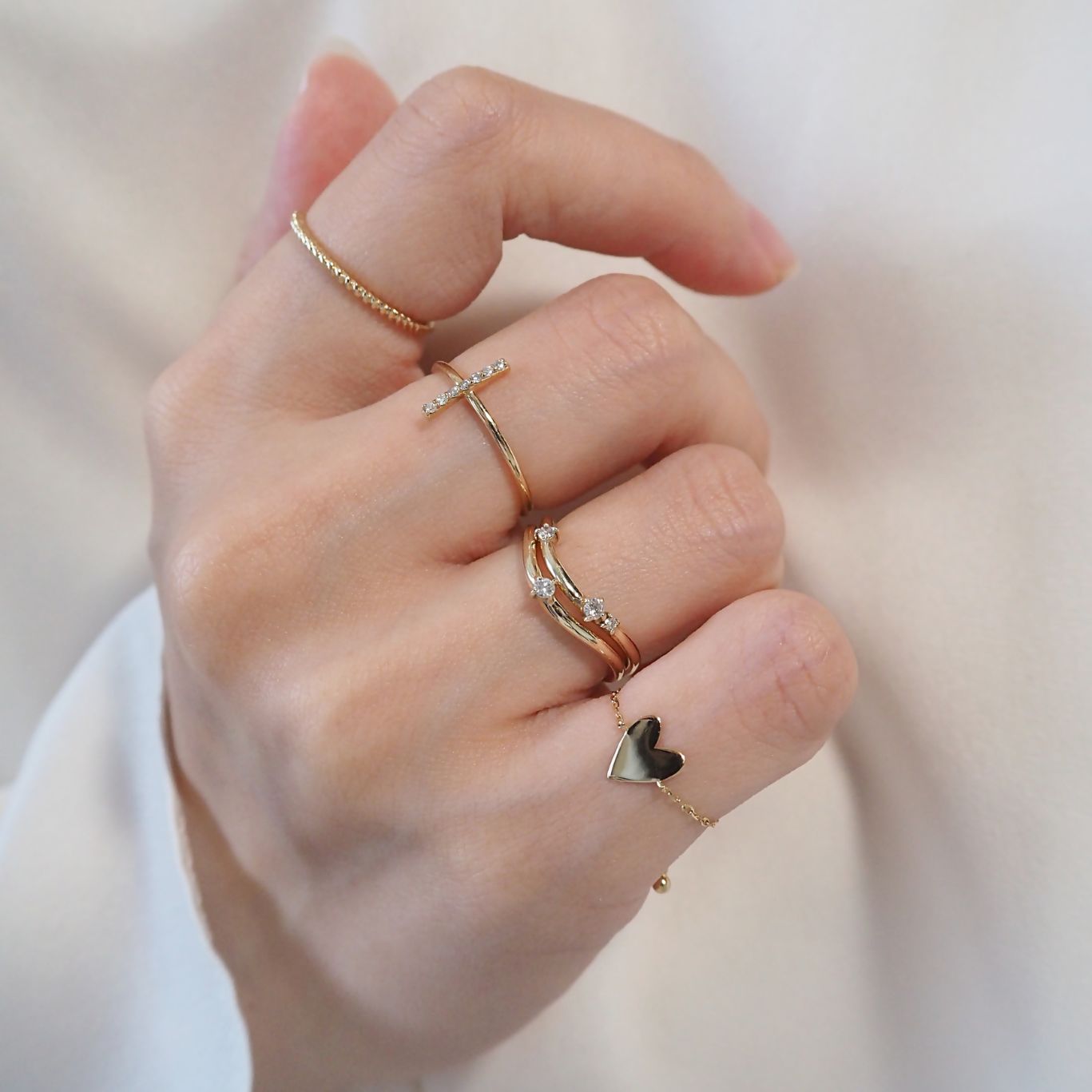 Cross Petit Diamond Ring クロスプチダイヤモンドリング