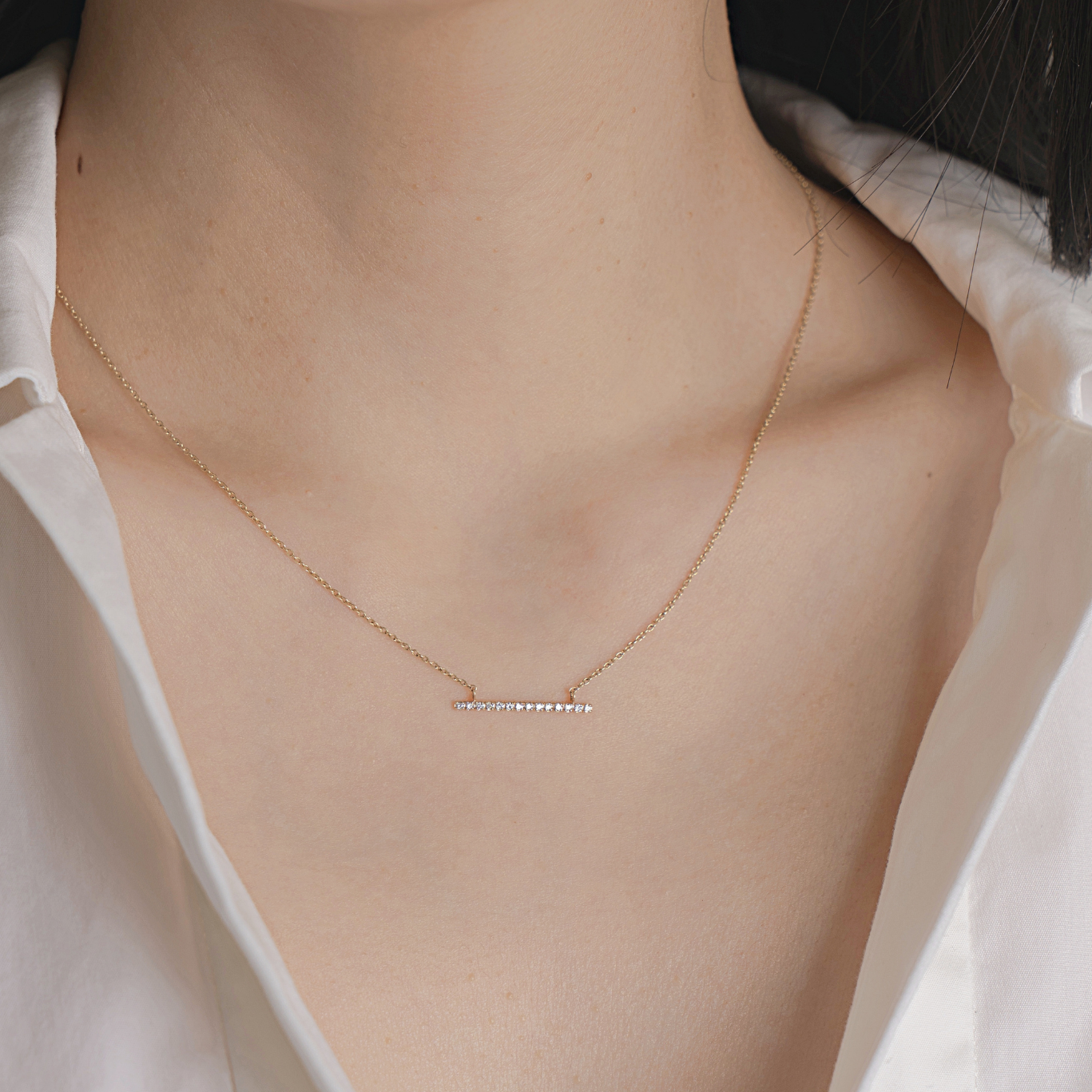 【残り1点】Bar Diamond Necklace バーダイヤモンドネックレス