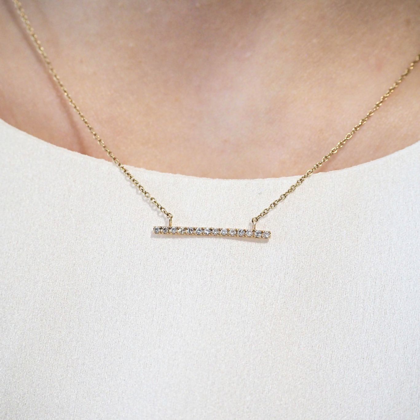 【残り1点】Bar Diamond Necklace バーダイヤモンドネックレス