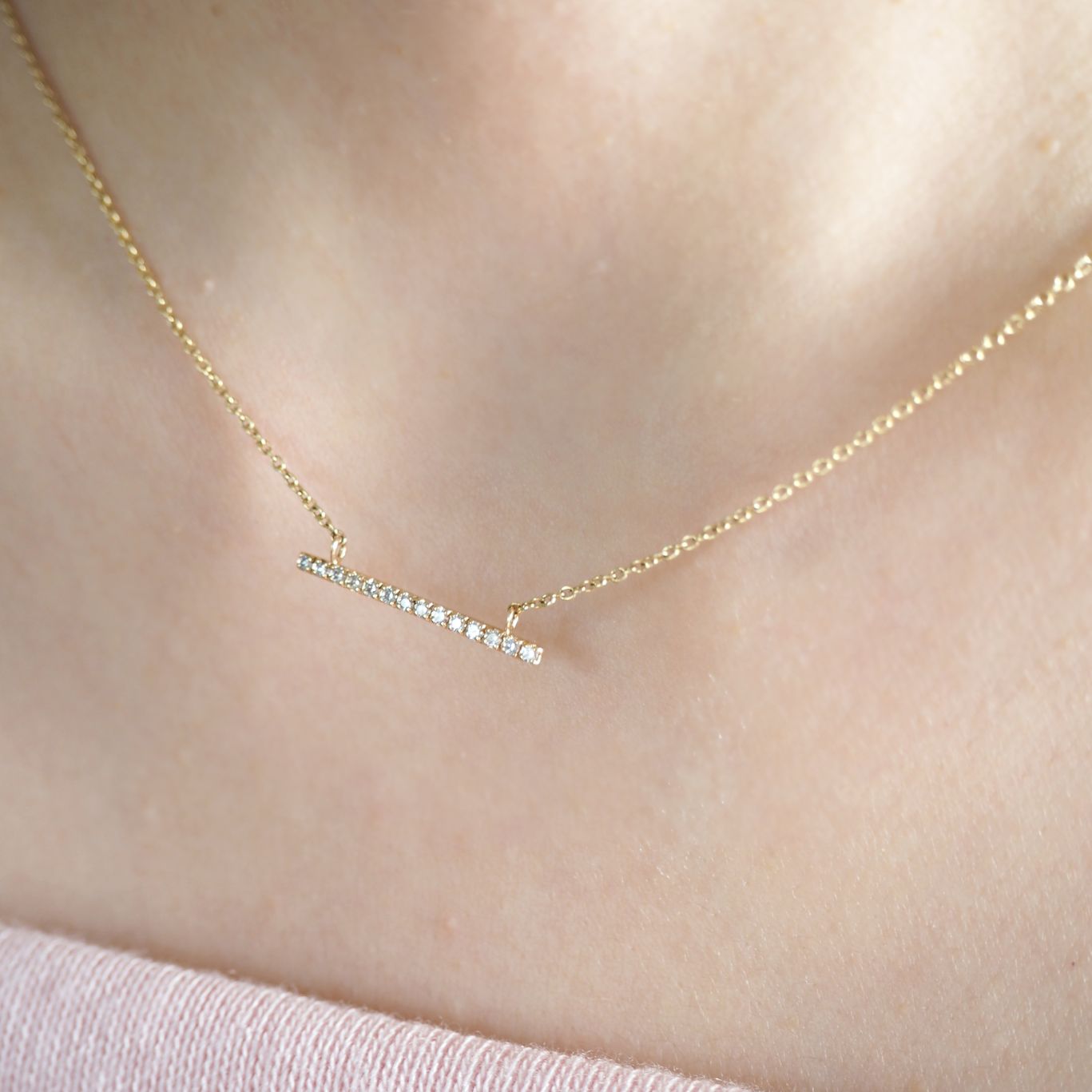【残り1点】Bar Diamond Necklace バーダイヤモンドネックレス