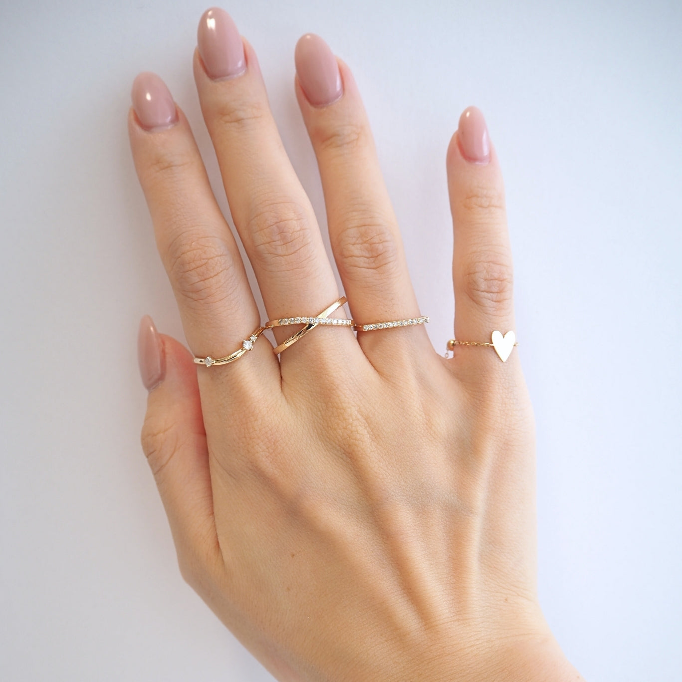 Half Diamond X Ring ハーフダイヤモンドエックスリング