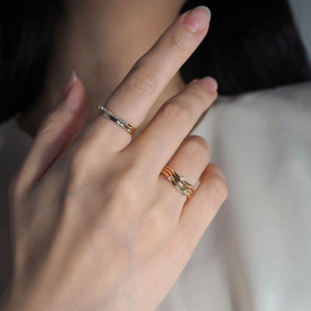 【5/26 23:59受注終了】Layer Ring - 1 diamond レイヤーリング 1ダイヤモンド